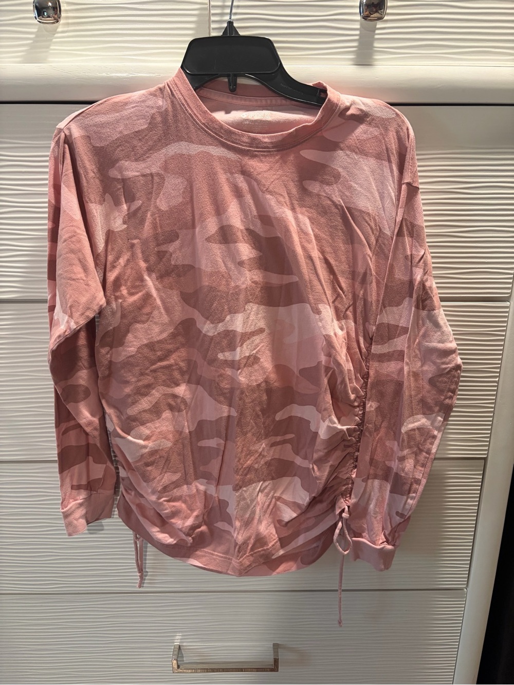 PINK Victoria's Secret Pink Camo Long Sleeve Cinch Top